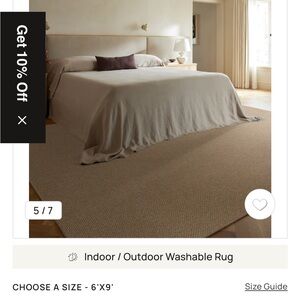 6’ x 9’ Jute Ruggable Washable Rug Cover